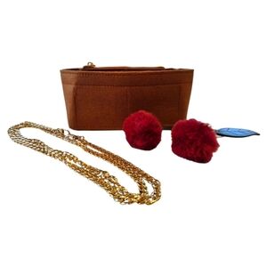 Handbag Accessories Brown Goldtone 3 Piece Bundle
